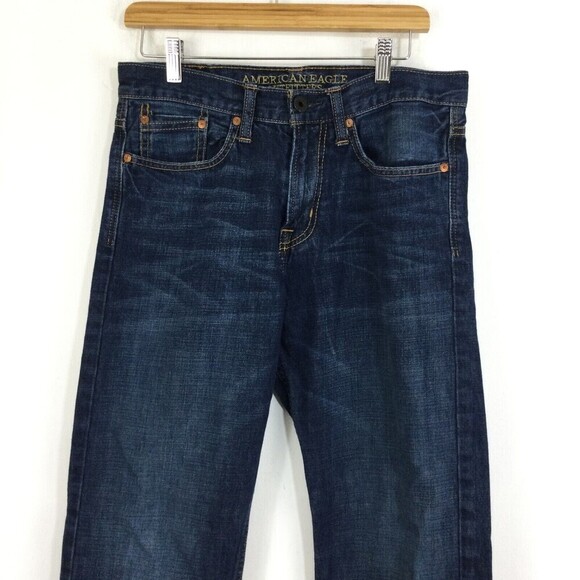 American Eagle Mens Cotton Relaxed Straight Leg Denim Jeans Blue Size 30x32 - Picture 2 of 7